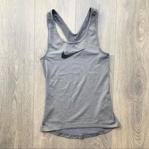 Nike Pro Cool Dri-Fit Logo Tank Top Grey Racerback Sleeveless Size XS - Picture 5 of 10